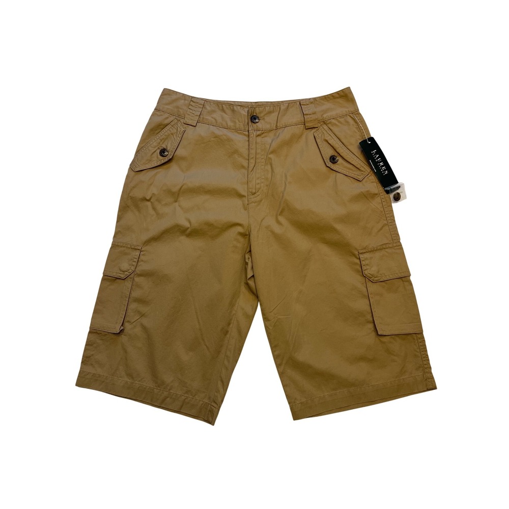 Lauren Ralph Lauren Tangiers Khaki Tan 100% Cotton Cargo Shorts NWT Size 8